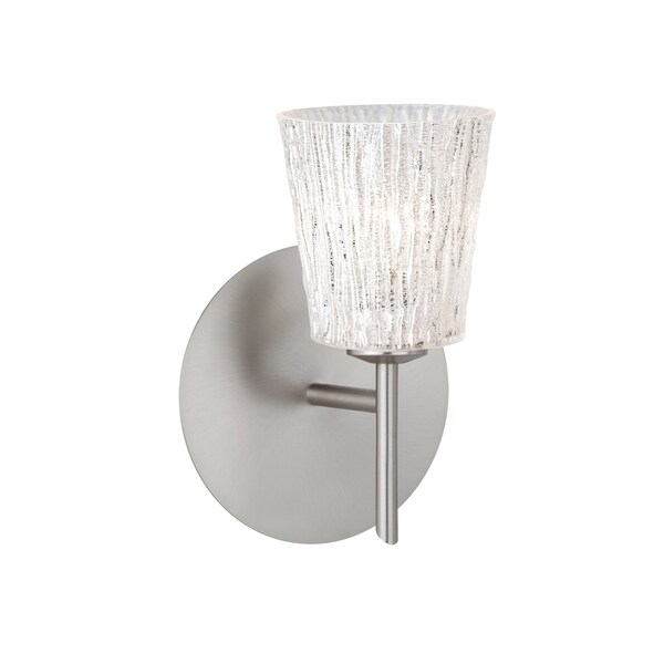 Besa Lighting Nico 4 Mini Sconce, Glitter Stone, Satin Nickel Finish, 1x5W LED 1SW-5125GL-LED-SN - main